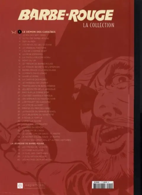 Verso de l'album Barbe-Rouge La collection Tome 1 Le démon des Caraïbes