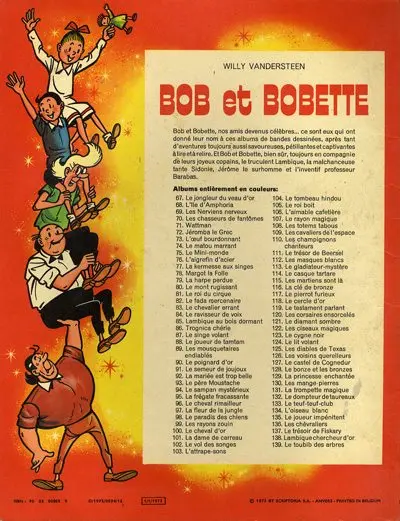 Verso de l'album Bob et Bobette Tome 139 Le toubib des arbres