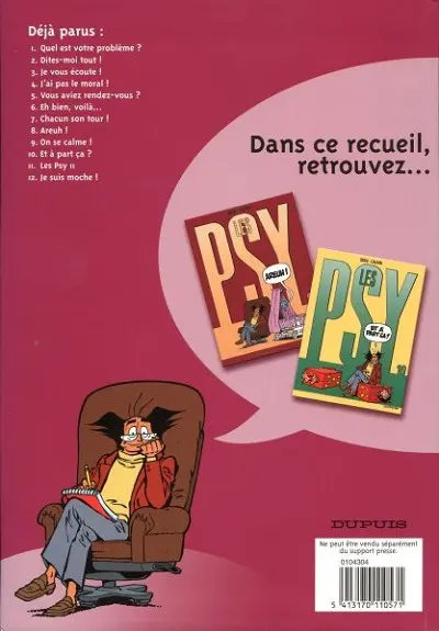 Verso de l'album Les Psy Le Best of de la BD