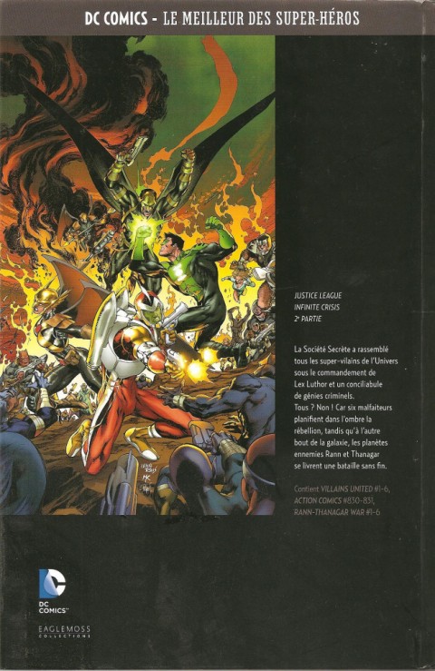 Verso de l'album DC Comics - Le Meilleur des Super-Héros Hors-série Volume 9 Justice League - Infinite Crisis - 2e partie