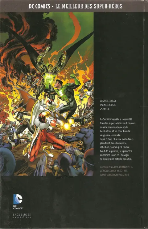 Verso de l'album DC Comics - Le Meilleur des Super-Héros Hors-série Volume 9 Justice League - Infinite Crisis - 2e partie