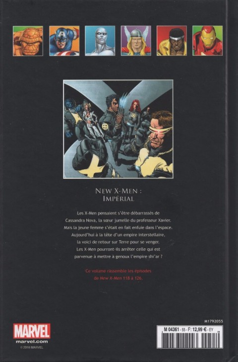 Verso de l'album Marvel Comics - La collection de référence Tome 55 New X-Men - Impérial
