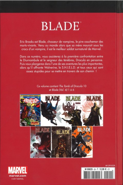 Verso de l'album Le meilleur des Super-Héros Marvel Tome 29 Blade