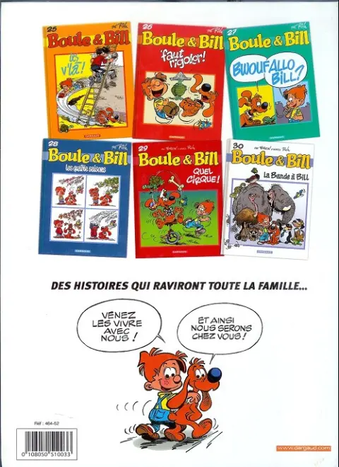 Verso de l'album Boule & Bill 'faut rigoler !