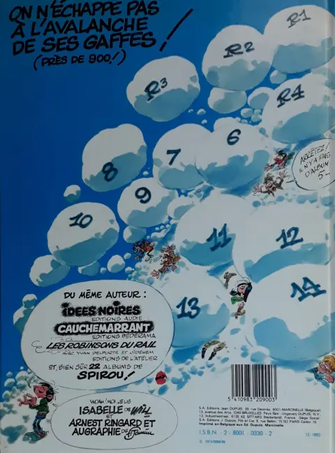 Verso de l'album Gaston Tome 11 Gaffes, bévues et boulettes