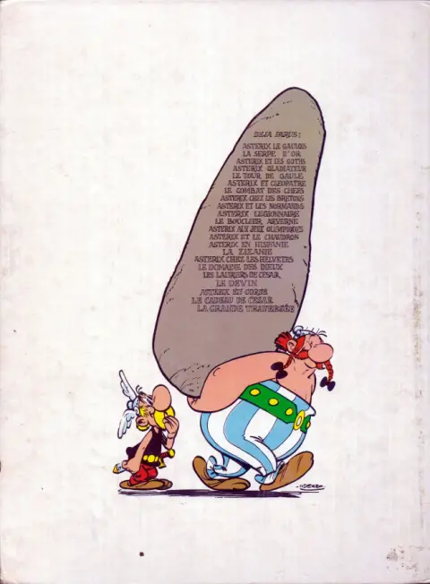 Verso de l'album Astérix Tome 4 Astérix gladiateur