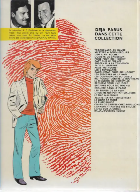 Verso de l'album Ric Hochet Tome 18 Enquête dans le passé