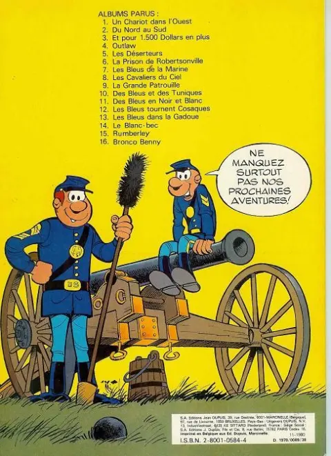 Verso de l'album Les Tuniques Bleues Tome 13 Les bleus dans la gadoue