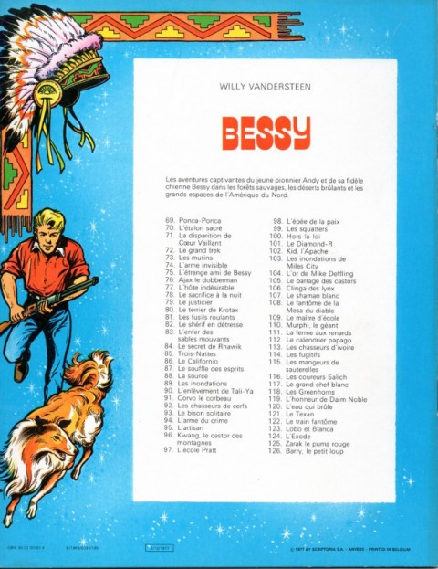 Verso de l'album Bessy Tome 79 Le justicier