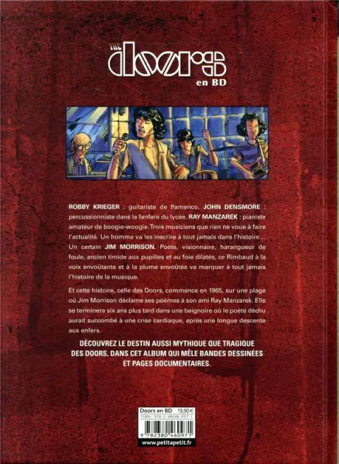 Verso de l'album The Doors en Bandes Dessinées The Doors en BD