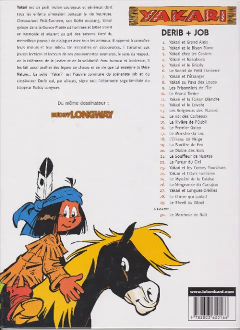 Verso de l'album Yakari Tome 22 La fureur du ciel