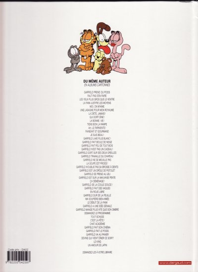Verso de l'album Garfield Tome 17 Garfield n'est pas un cadeau !