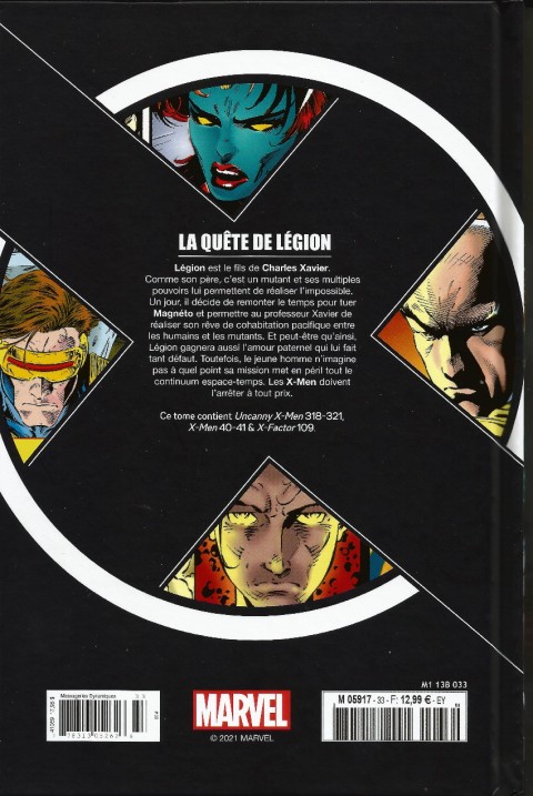 Verso de l'album X-Men - La Collection Mutante Tome 33 La quête de Légion
