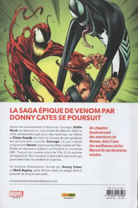 Verso de l'album Venom Tome 6 Venom Island