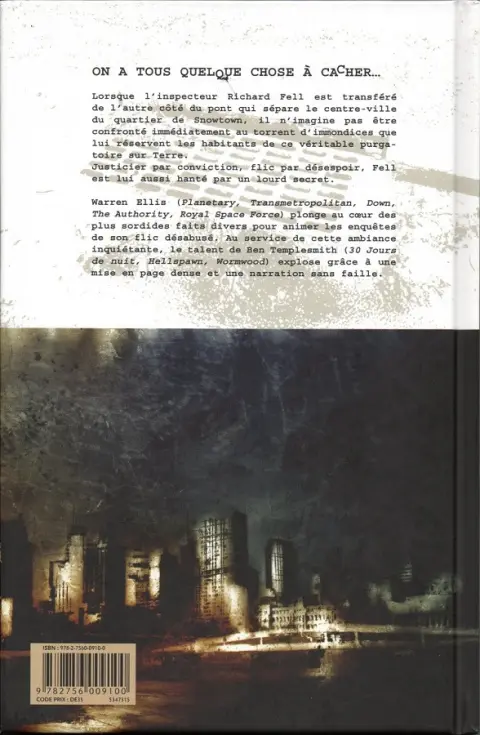 Verso de l'album Fell Tome 1 Snowtown