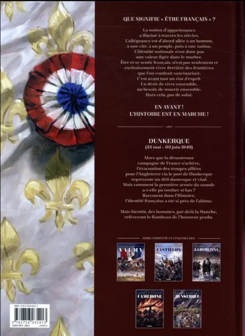 Verso de l'album Champs d'honneur Tome 5 Dunkerque - Mai 1940
