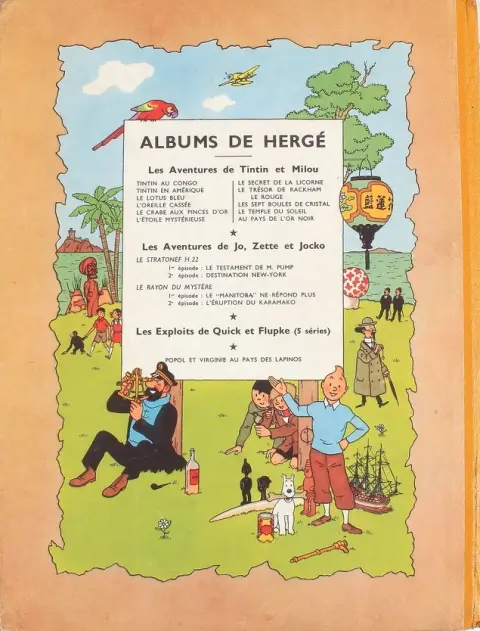 Verso de l'album Tintin Tome 12 Le Trésor de Rackham le Rouge