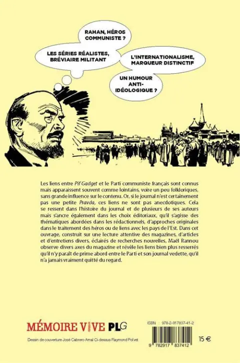 Verso de l'album Pif Gadget et le Communisme 1969-1993, Un hebdomadaire de BD et ses liens avec le parti communiste français