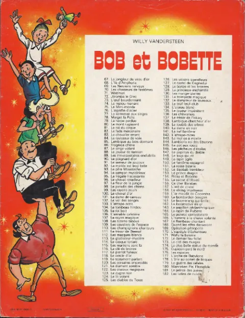 Verso de l'album Bob et Bobette Tome 83 Le chevalier errant