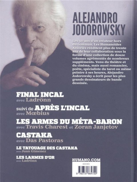 Verso de l'album Alejandro Jodorowsky 90e anniversaire Volume 11
