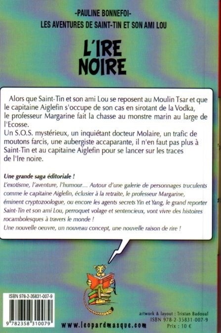 Verso de l'album Les aventures de Saint-Tin et son ami Lou L'ire noire