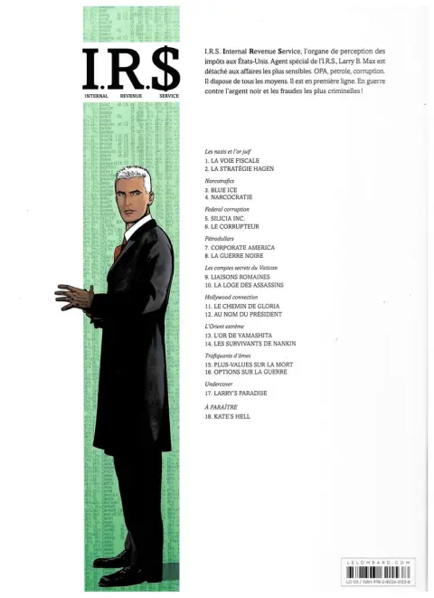 Verso de l'album I.R.$. Tome 8 La guerre noire