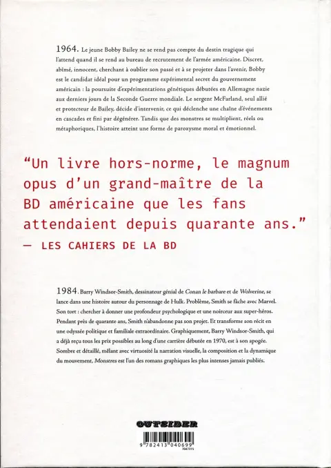 Verso de l'album Monstres