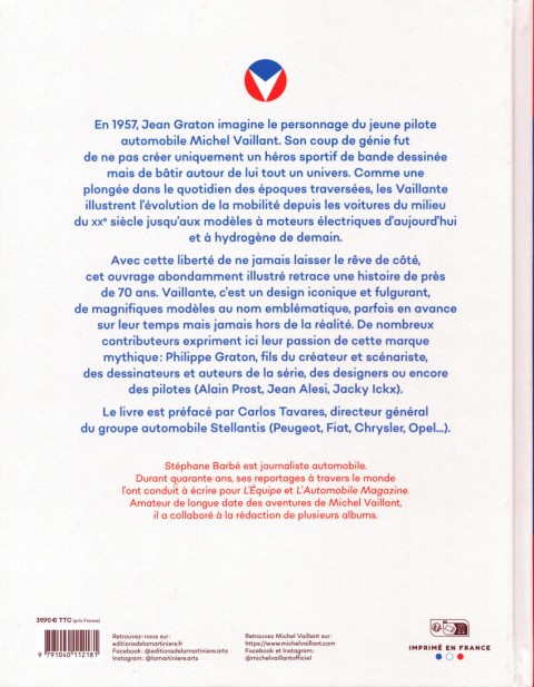 Verso de l'album Michel Vaillant Vaillante - Une marque automobile française
