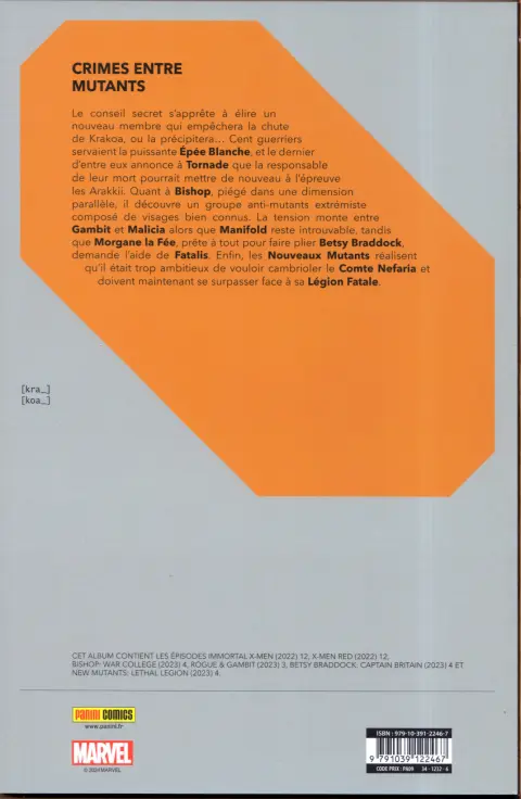 Verso de l'album Destiny of X Volume 25