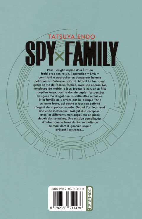 Verso de l'album Spy x Family 3