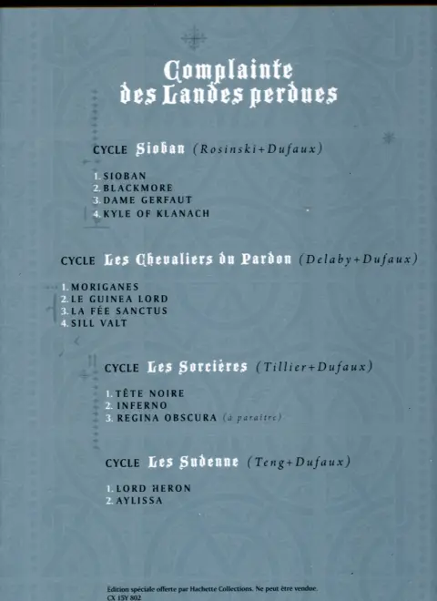 Verso de l'album Complainte des Landes perdues Sioban Tome 1 Sioban
