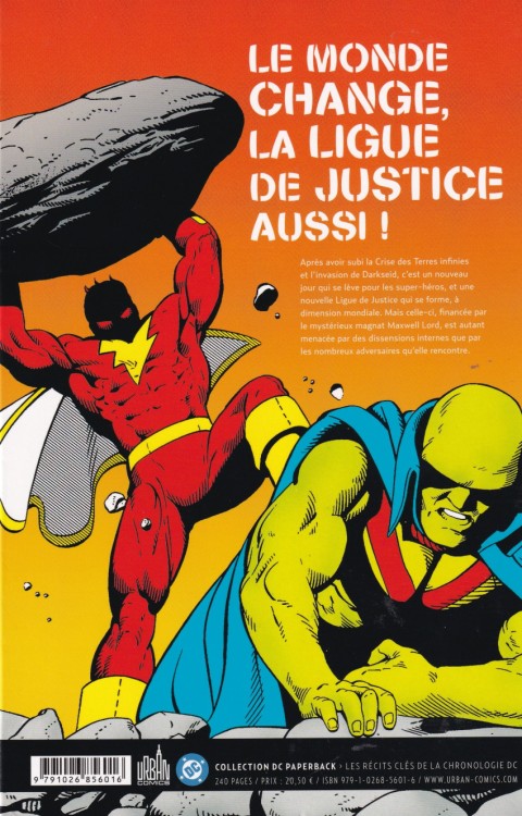 Verso de l'album Justice League International Tome 1 un nouveau départ