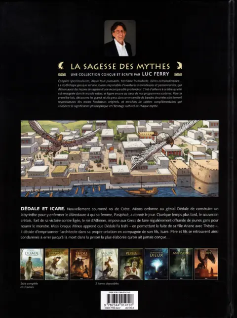 Verso de l'album Dédale et Icare