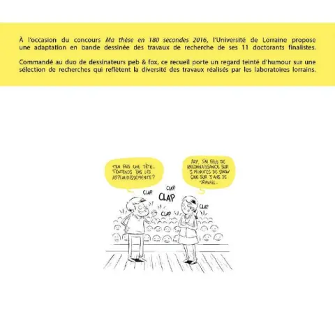 Verso de l'album 11 Thèses en BD Tome 1 Edition 2016
