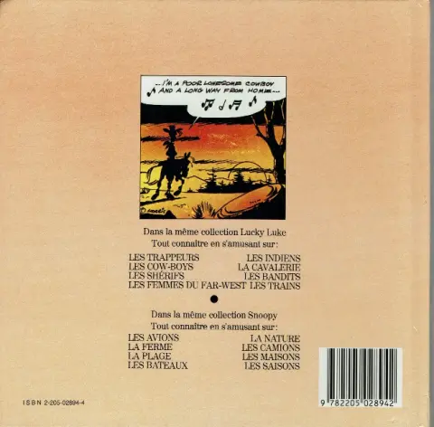 Verso de l'album Lucky Luke Tout connaître en s'amusant sur : les bandits