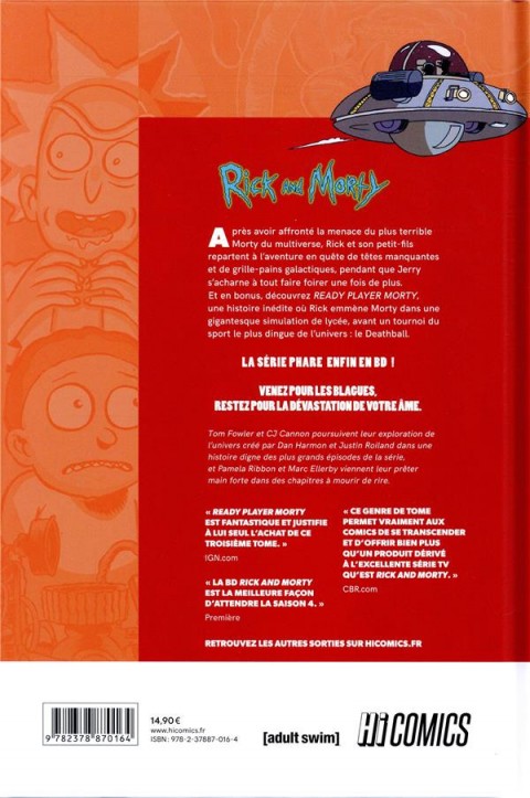 Verso de l'album Rick and Morty Tome 3