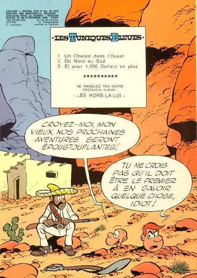 Verso de l'album Les Tuniques Bleues Tome 3 Et pour quinze cents dollars en plus