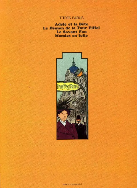 Verso de l'album Les Aventures Extraordinaires d'Adèle Blanc-Sec Tome 3 Le Savant Fou
