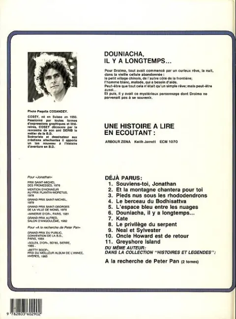 Verso de l'album Jonathan Tome 6 Douniacha, il y a longtemps...