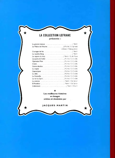 Verso de l'album Lefranc Tome 2 L'ouragan de feu