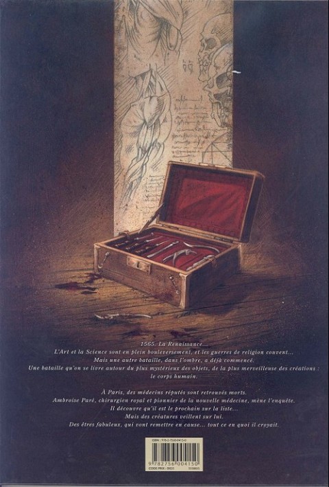 Verso de l'album La Licorne Tome 1 Le Dernier Temple d'Asclépios
