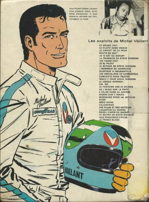Verso de l'album Michel Vaillant Tome 2 Le pilote sans visage