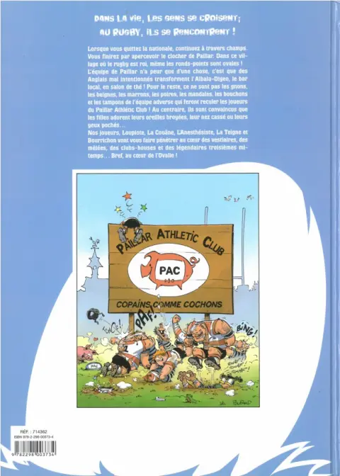 Verso de l'album Les Rugbymen Tome 1 On va leur mettre les poings sur les yeux !