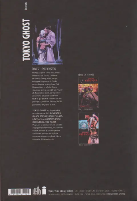 Verso de l'album Tokyo Ghost Tome 2 Enfer digital