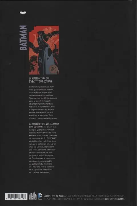 Verso de l'album Batman : La malédiction qui s'abattit sur Gotham