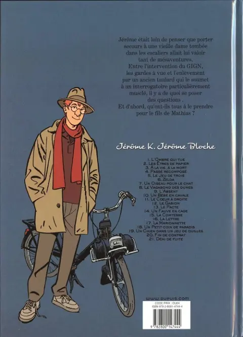 Verso de l'album Jérôme K. Jérôme Bloche Tome 22 Mathias