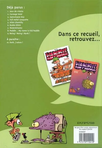 Verso de l'album Kid Paddle Le best of de la BD - 2