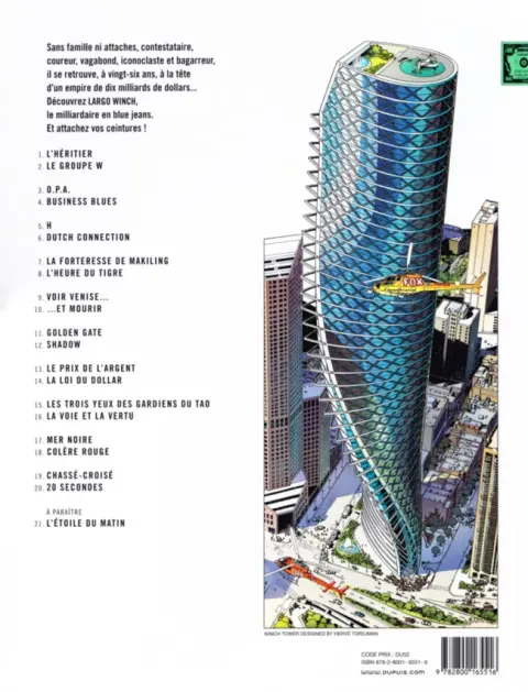 Verso de l'album Largo Winch Tome 20 20 secondes