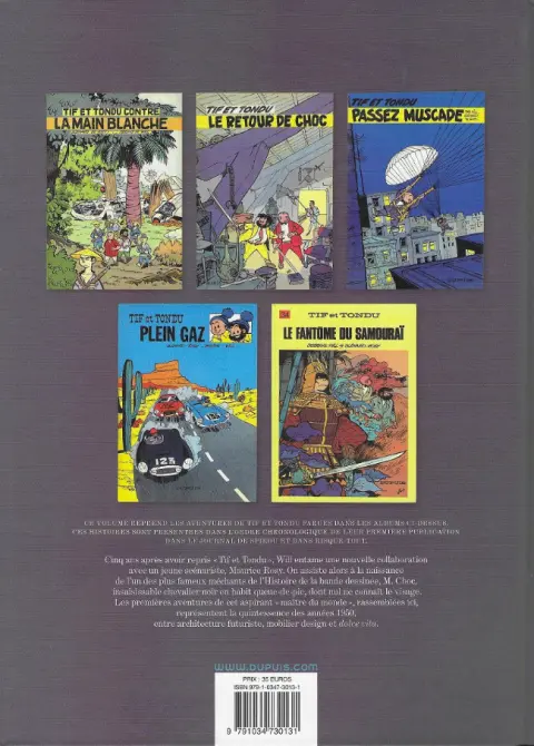 Verso de l'album Tif et Tondu L'intégrale 1955 - 1958