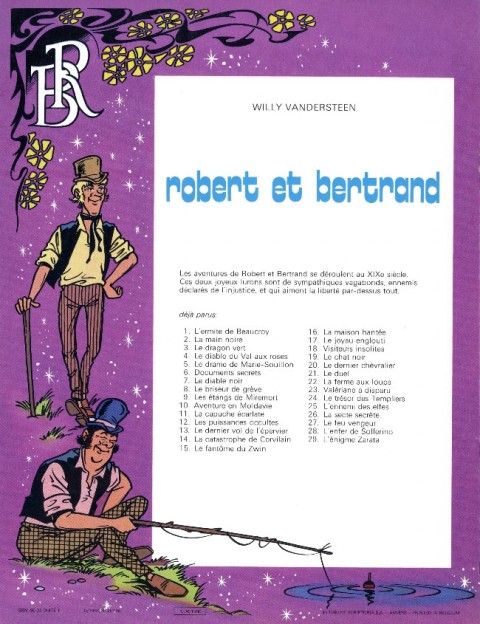 Verso de l'album Robert et Bertrand Tome 29 L'énigme Zarata